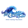 A stylized blue wave logo with the text 'The Cerulean Trove' and smaller text 'Anime • Gaming • Pop Culture' on a plain white background.