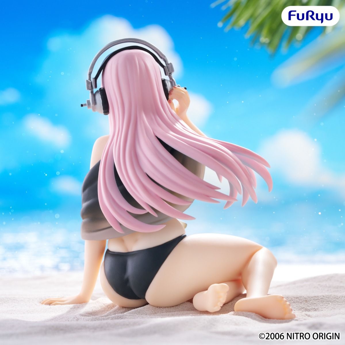 Super Sonico - Super Sonico (Swimsuit Black Color Ver.) - Noodle Stopper Figure - The Cerulean Trove