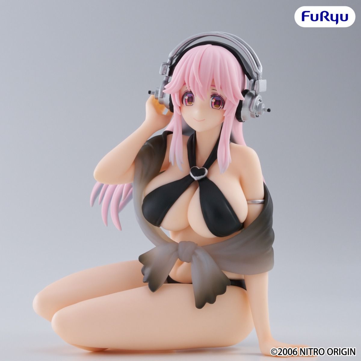 Super Sonico - Super Sonico (Swimsuit Black Color Ver.) - Noodle Stopper Figure - The Cerulean Trove