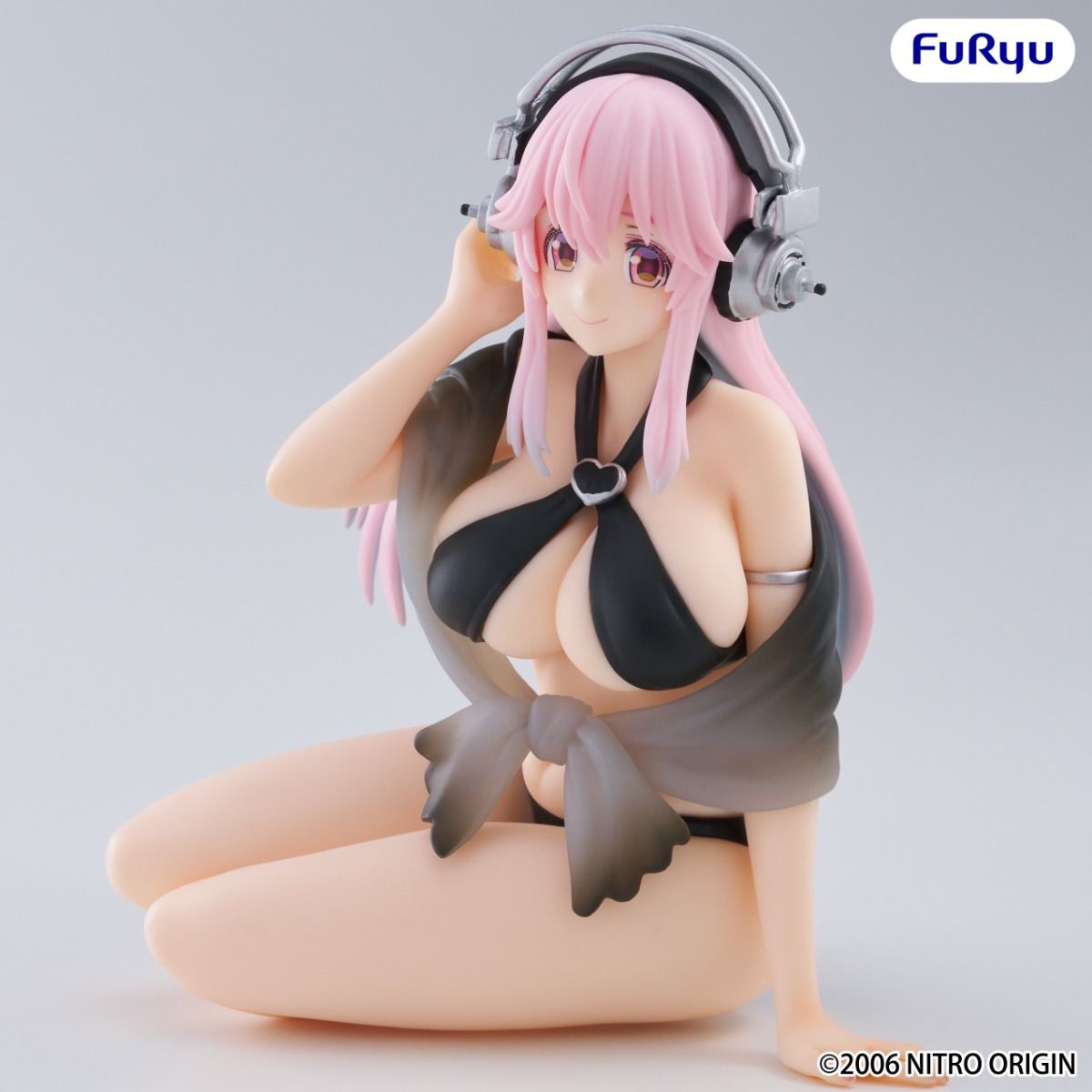 Super Sonico - Super Sonico (Swimsuit Black Color Ver.) - Noodle Stopper Figure - The Cerulean Trove