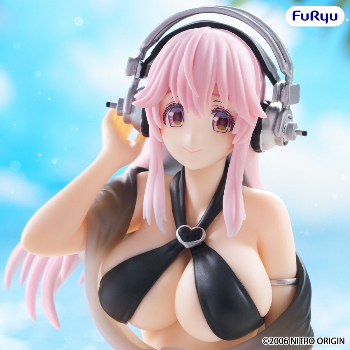 Super Sonico - Super Sonico (Swimsuit Black Color Ver.) - Noodle Stopper Figure - The Cerulean Trove